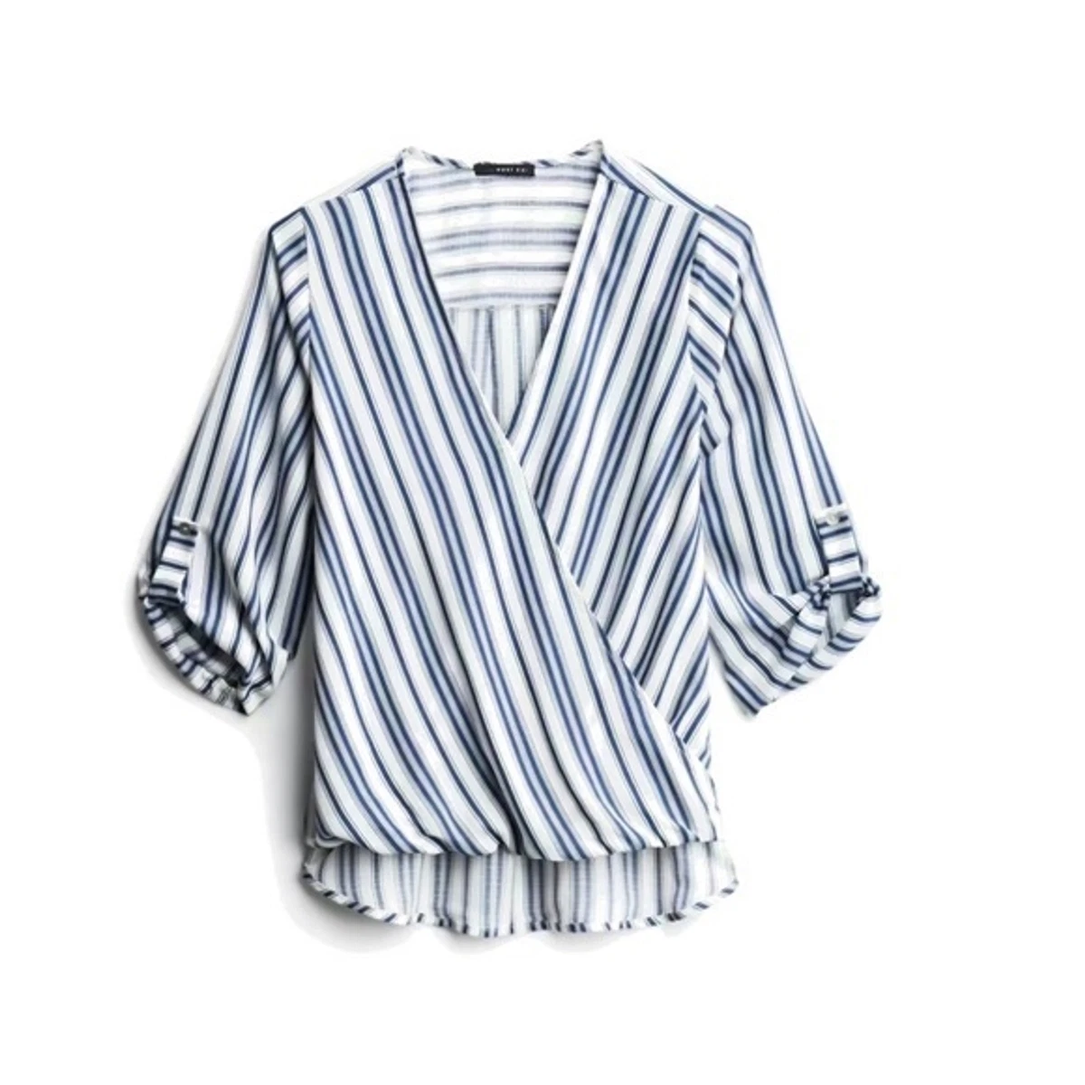 WEST KEI Allan Surplice Rolltab High Low Blouse. Stitch Fix eBay