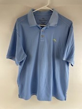 Tommy Bahama Polo Shirt Men's Size Large Blue Short Sleeve Swordfish Embroidered