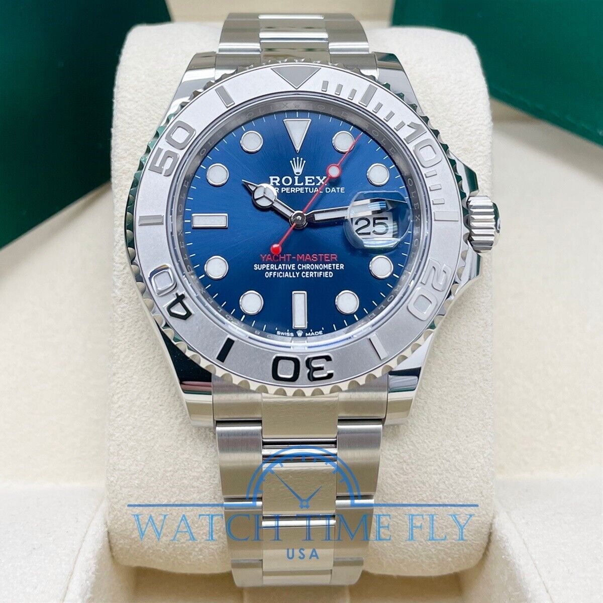 Rolex Yachtmaster 40 Steel Platinum Dial Bezel Mens Watch 16622