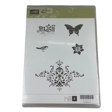 NEW Stampin' Up! Stamp Set Bliss 5 Stamps Butterfly Bird Filial