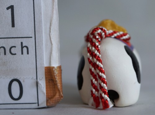 1 inch Japanese Old Clay Bell Dorei : design Cow - Picture 9 of 12