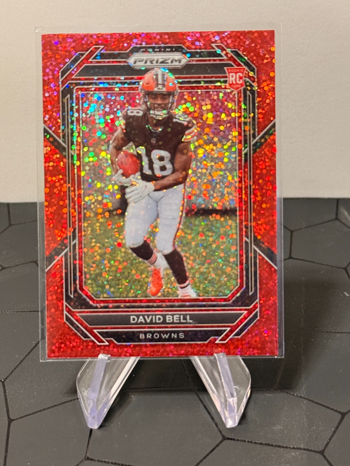 2022 Panini Prizm David Bell Red Sparkle RC #334
