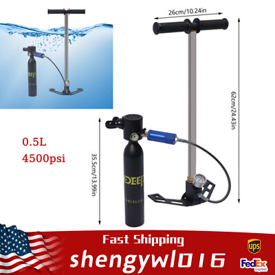 #ad 0.5L Oxygen Tank Pump Equipment Underwater Breath Mini Scuba Diving Case Kit $141.98