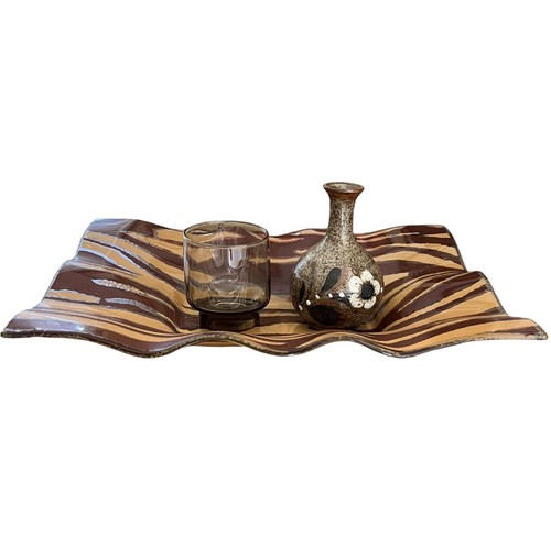 Vintage MCM Glass Zebra Print Tray Platter Rectangular - Picture 3 of 8