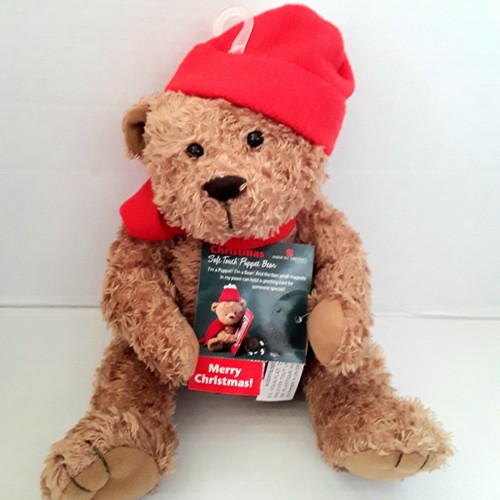 Tarjetero marioneta oso de Navidad American Greeting 13" animal de peluche suave nuevo con etiquetas  - Imagen 1 de 7