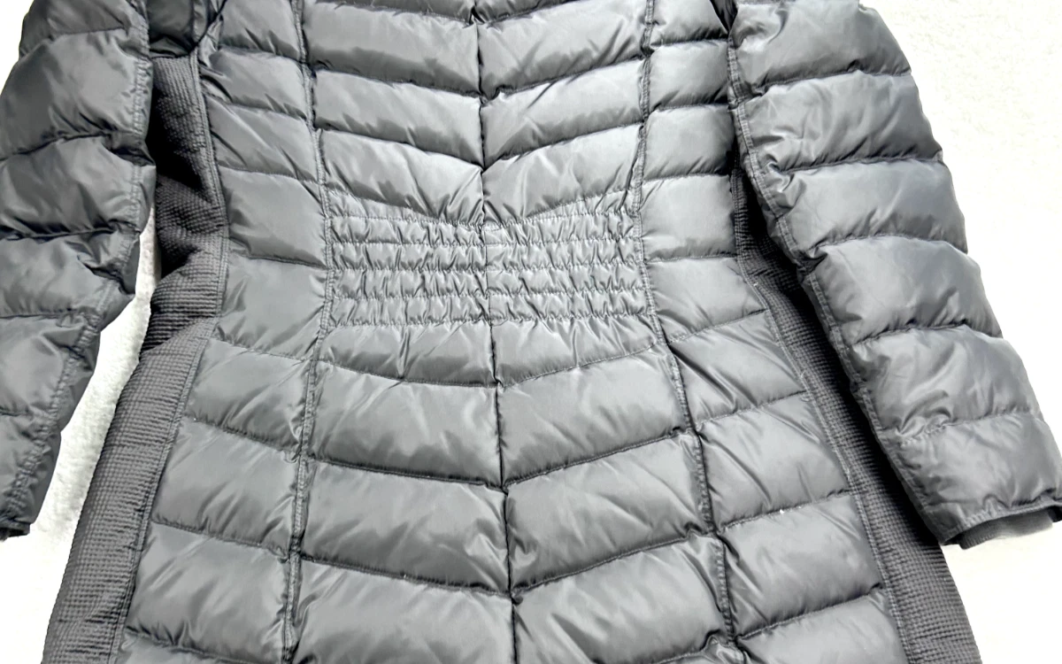 Cappotto lungo piumino Michael Kors donna M nero pelliccia sintetica cappuccio ottone zip oca