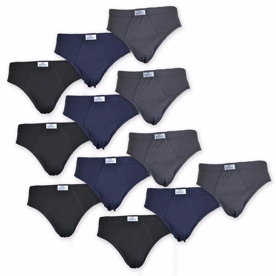 12 slip classici uomo in cotone 100% colori assortiti