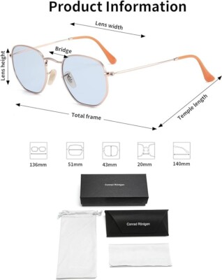 CONRAD RONTGEN Retro hexagon Sunglasses for Women Men Double  display picture 1