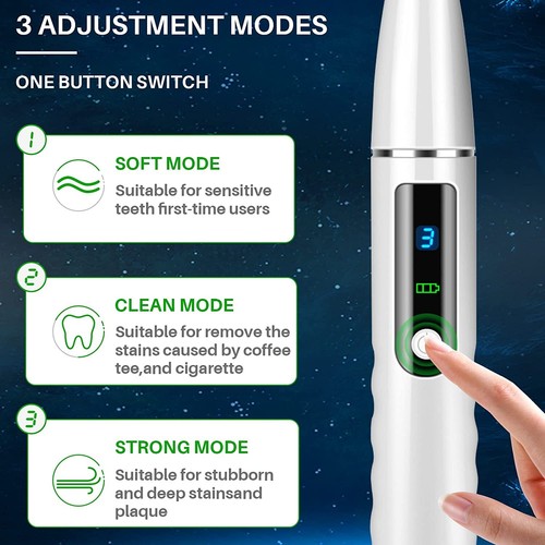 New Electric Ultrasonic Dental Scaler Tooth Scraper Tartar Removal Teeth Cleaner - Picture 4 of 20