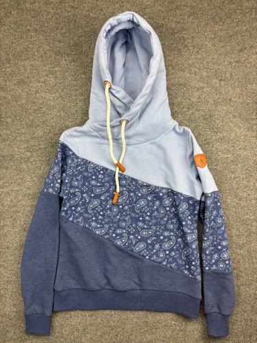 Wanakome Pullover Hoodie Women's Large Blue Paisley Selene Chamix Sweatshirt NWT