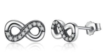 Neu europäische Silber 925 Unendlichkeit Ohrringe UK VERKÄUFER kostenlose Box