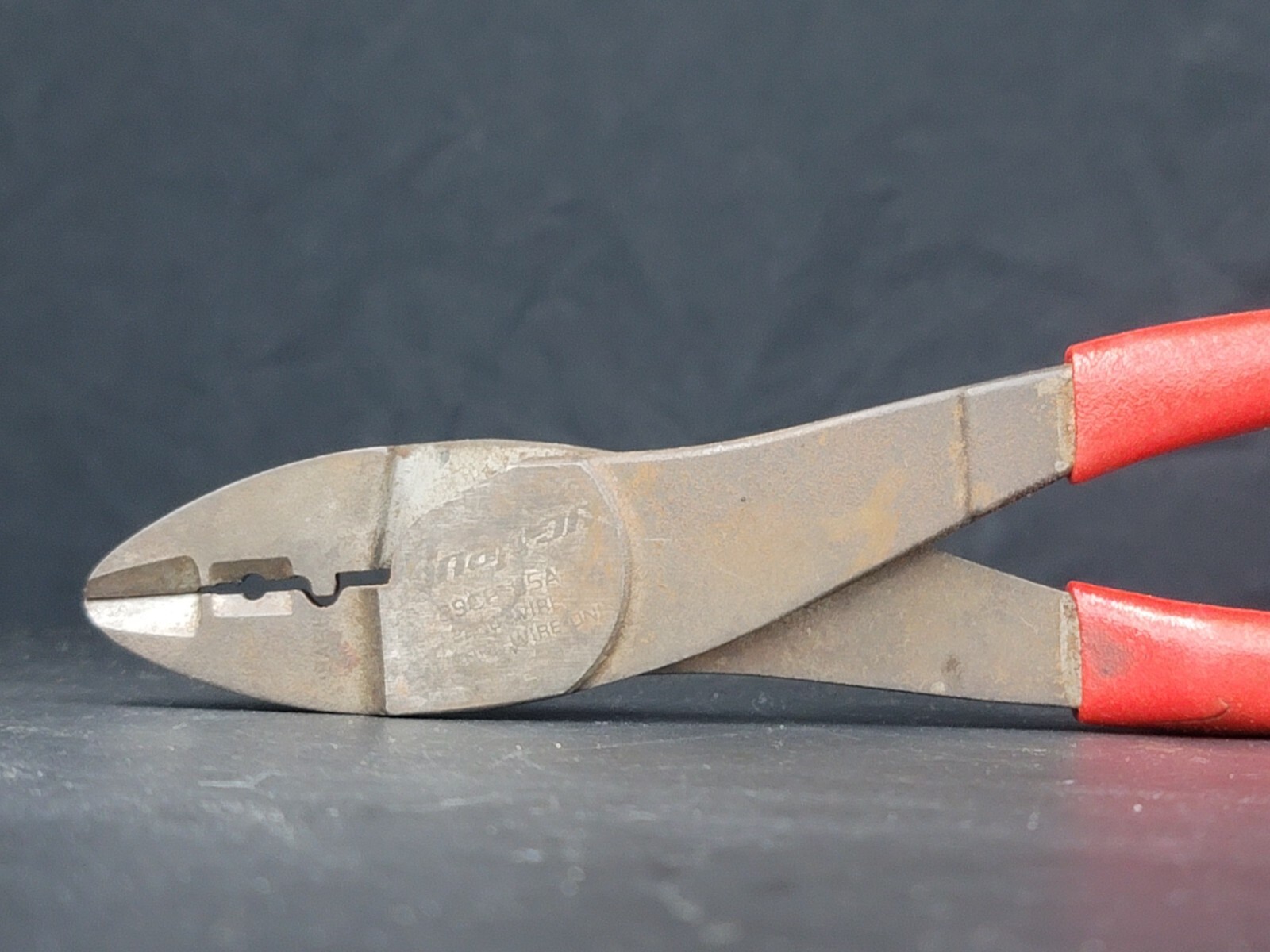 Snap On Tools USA 9" Wire Terminal Crimping Pliers W/RED Soft Handle