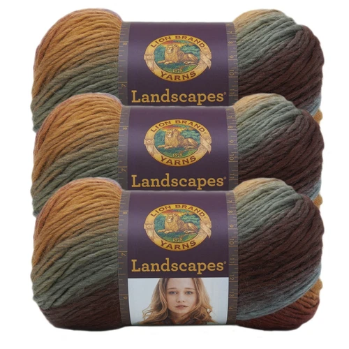 (3 Pack) Lion Brand Yarn 545-204AJ Landscapes Yarn, Desert Spring - product listing photo
