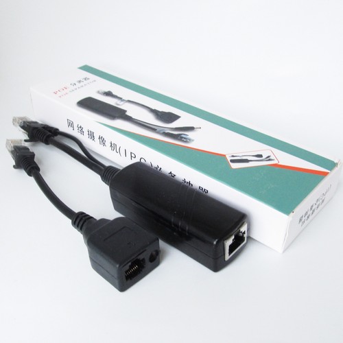 4pairs Power Over Ethernet 100M Passive PoE Separator Adapter Injector + Cable