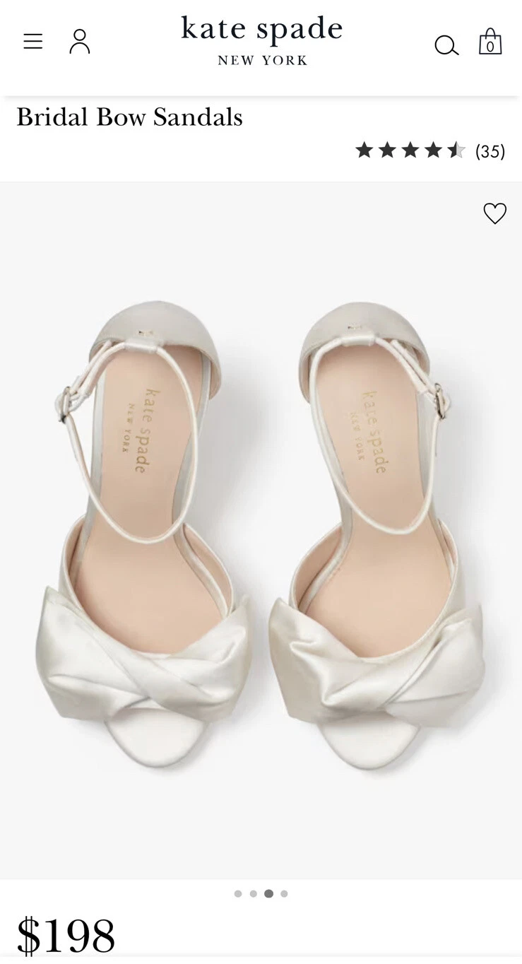 Sandali da sposa Kate Spade con fiocco nuovi taglia 9B made in Vietnam ??