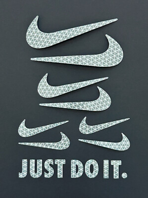 Nike Swoosh Logo Stickers Decals Reflective Reflector Pack Flexible  Waterproof