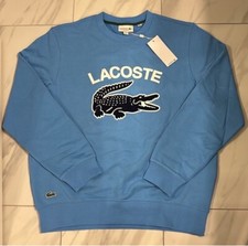 Lacoste Men's Logo Crewneck Sweatshirt Light Blue Classic Fit 145 New