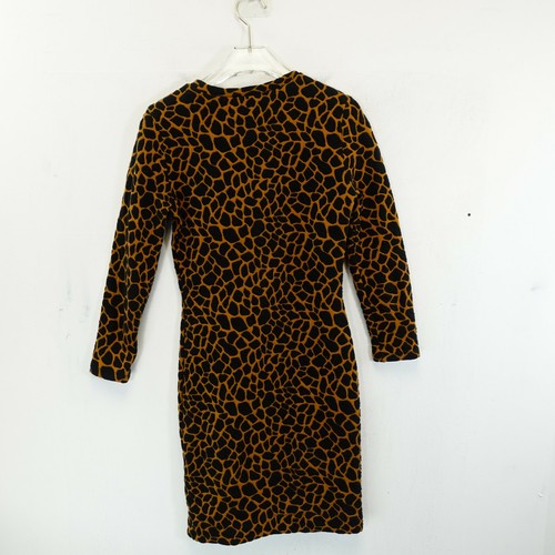 Hi Line Dress Size Small Cotton Stretch Sheath Short Mini Boho Leopard Brown - Picture 8 of 9