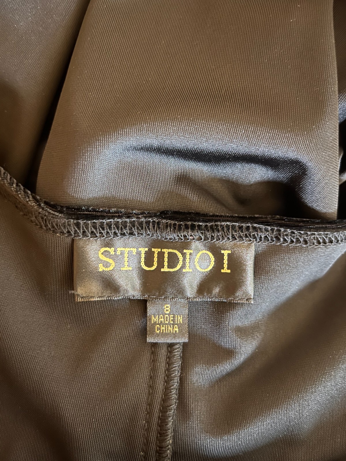 Studio I Size 8 Stretchy Velvet Tank Dress Sleeveless Pullover Black