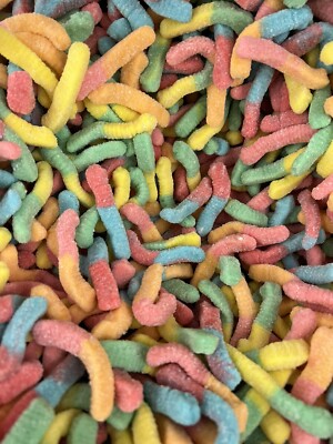 Sour Gummi Worms Fruit Flavor bulk gummy Sour candy 1LB pound (16oz)