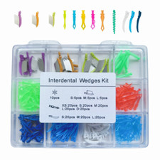 185 Pcs Dental Disposable Interdental Plastic Wedges Kit Sectional Contoured