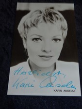 Karin ANSELM - Karta z autografem - TATORT - Film, TV, Scena - podpisana, Autograf