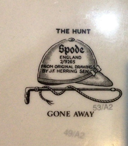 Fox Hunt Hunting SpodeMedium Rectangular Vegetable Bowl Gone Away - Picture 5 of 5