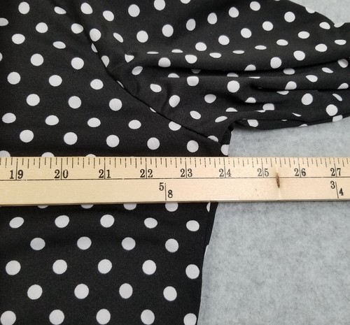 Tencole Tunic Top Women’s 2XL XXL Black White Polka Dots ¾ Sleeve Jersey Stretch - Picture 8 of 9