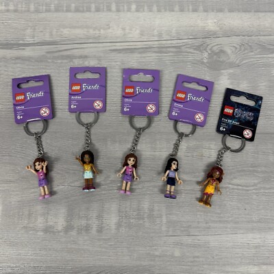 Lot of 5 Lego Keychains Friends Emma Olivia Andrea Fire Elf Azeri Elves New NWT