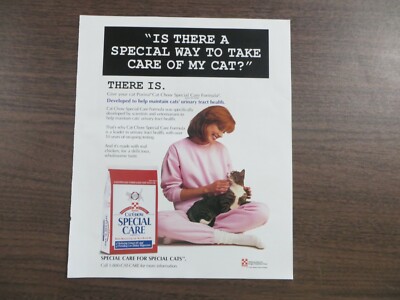 1998 Purina Special Care Cat Chow Full Page Color Magazine AD
