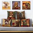 Cute Funny Cartoon Pet Dog Print Cushion Cover Pillow Throw Pillows Cases Sofa 