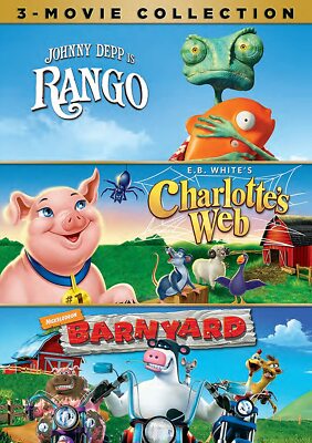 Rango / Charlotte s Web / Barnyard (DVD 3-Disc Set) NEW Sealed, Free Shipping