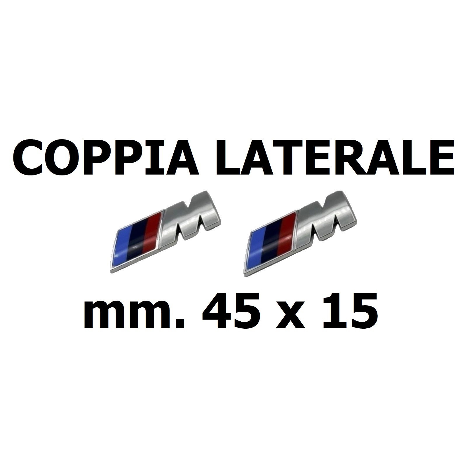 Coppia Stemma Logo M Sport Cromato per BMW foto 3