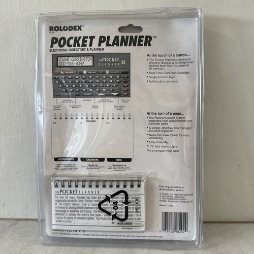 Rolodex Pocket Planner RPP-3 – 150 Names/Numbers – New Sealed – Free Shipping - Picture 4 of 5