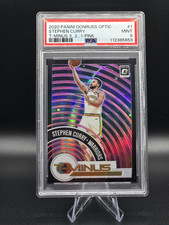 Stephen Curry GS 2020 Donruss Optic - T-Minus 3, 2, 1  #1 Pink Prizm 25/25 PSA 9