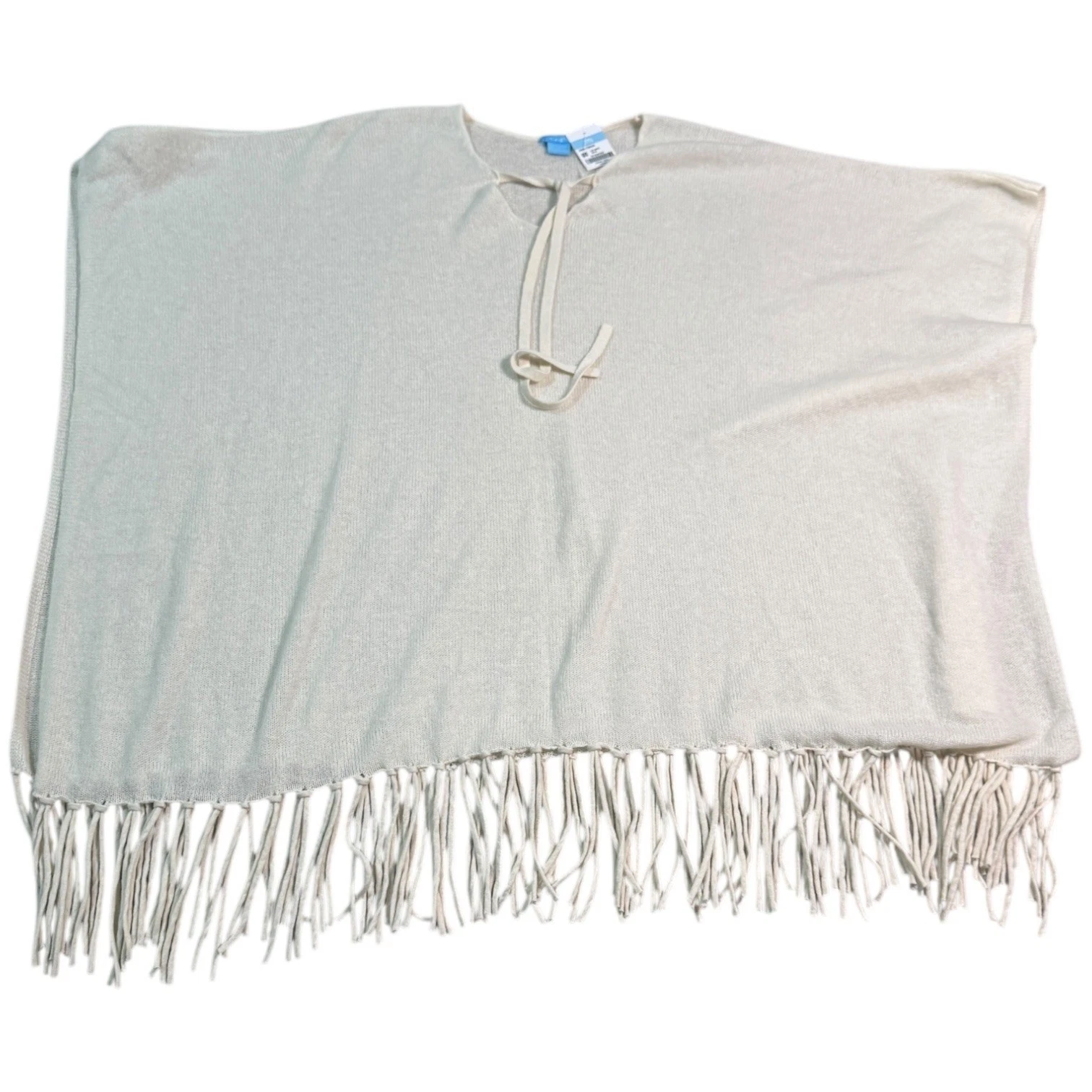 J.McLaughlin Hara Poncho 100% Cashmere Off White Fringe One Size OS NWT