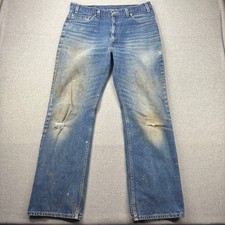 Vintage 90s Levis 517 Jeans Mens 34x31 Boot Cut Thrashed Distressed Workwear