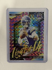 2025 Panini Mosaic Light It Up Mosaic J.J. McCarthy Purple Prizm /49 SSP Vikings