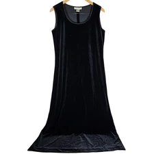 DONCASTER Black Velvet Sleeveless Maxi Dress Size 8