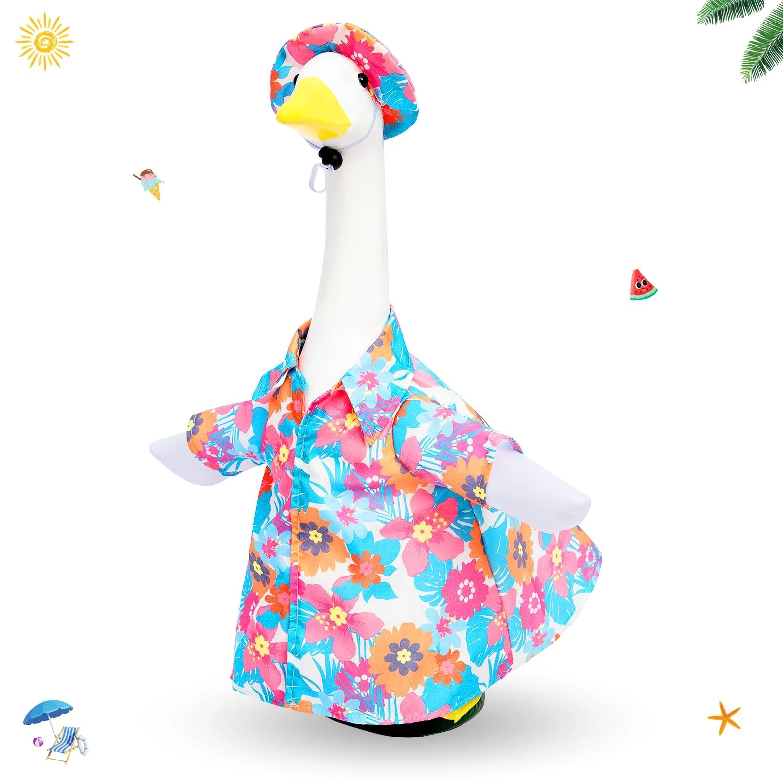 23Inch Porch Goose Summer Outfit Hawaiian Clothes for Yard Decor
