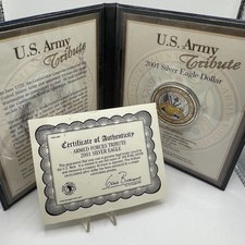 2001 US ARMY TRIBUTE COLORIZED UNITED STATES 1 OZ .999 SILVER AMERICAN EAGLE 85.95 per troy oz