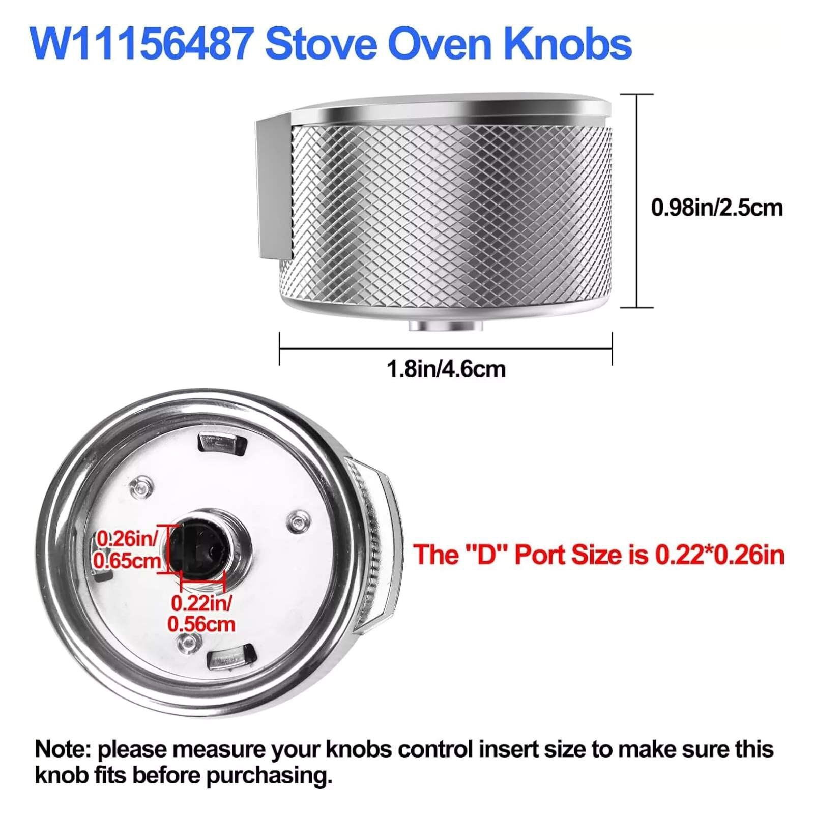 5pcs W11156487 Stove Knob Replacement For KitchenAid Gas Range Burner 4546228