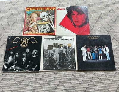 Lot 5 70 s /80 s Classic Rock LPs-The Doors/Dead/Aerosmith/ELO/Lynyrd Skynyrd