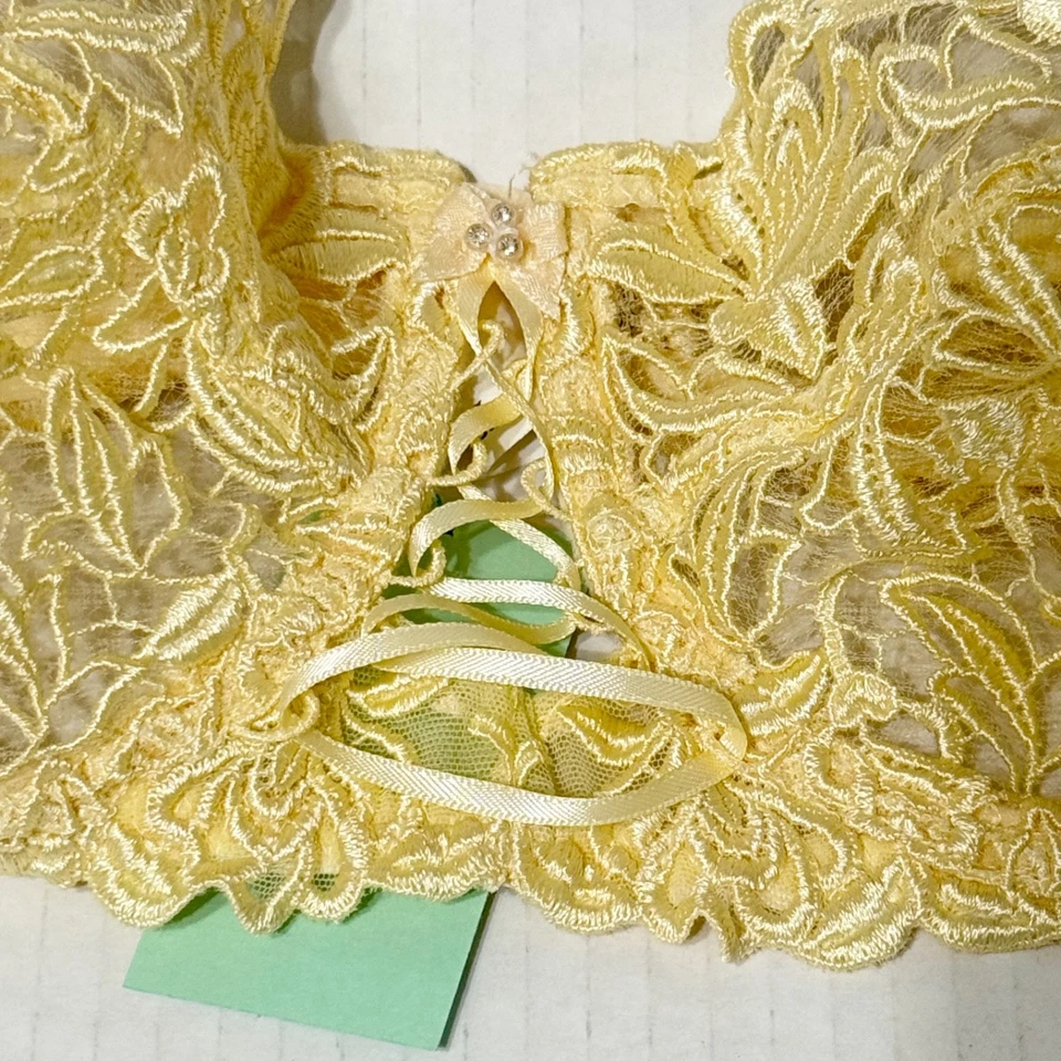 Sujetador de encaje LISE CHARMEL 38C amarillo con aros sin forro AC3013 encaje bordado Foto 2 de 4