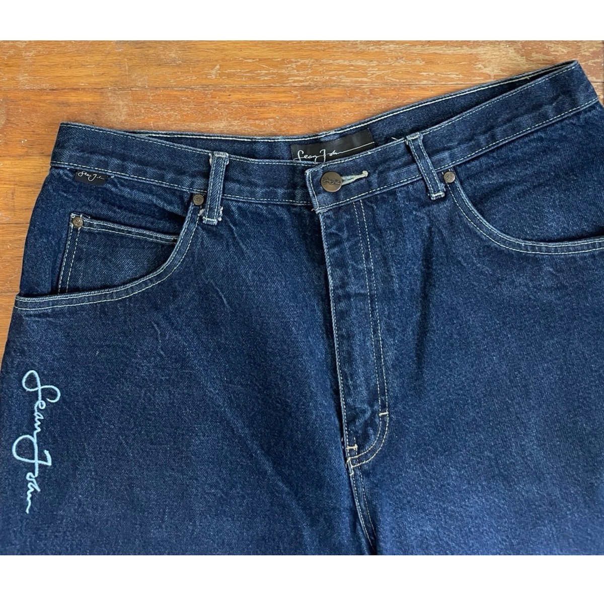 Vintage Mens Sean John Jean Shorts Size 34 Waist 1990s Denim Jorts