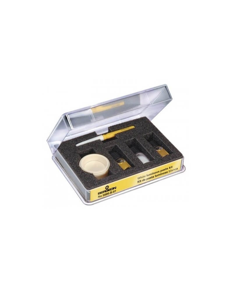 Kit pâte lumineuse Bergeon 5680 jaune Swiss Made pour corriger les index effacés