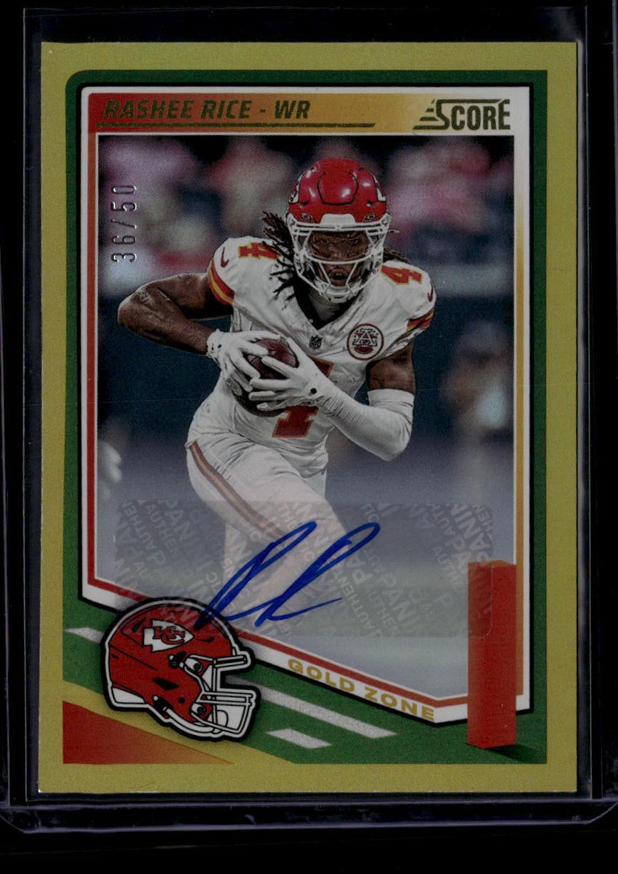 2025 Score Signatures Gold Zone 182 Rashee Rice Auto 36/50