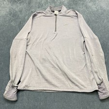Nike Therma Fit Running Top Mens Large Gray Stretch 1/4 Zip Sports Performance