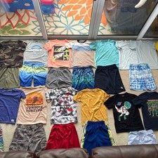 Great Lot Of 25 Boy SZ 7/8 Short Sleeve Shorts TCP Spider Nike Adidas Carter  s