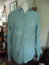 Zara Man green paisley shirt slim fit size 40"